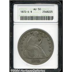 1872-S $1 AU50 ANACS.