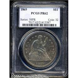 1869 $1 PR62 PCGS.