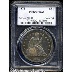 1871 $1 PR62 PCGS.