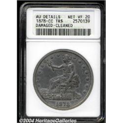 1878-CC T$1 --Damaged, Cleaned--ANACS. AU Details, Net VF20.