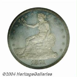 1874 T$1 PR64 Cameo PCGS.