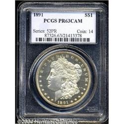 1891 $1 PR63 Cameo PCGS.
