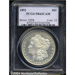 1892 $1 PR63 Cameo PCGS.