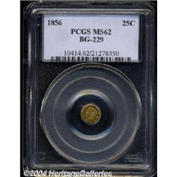 1856 25C Liberty Round 25 Cents, BG-229, R.4, MS62 PCGS.