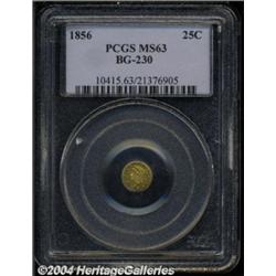 1856 25C Liberty Round 25 Cents, BG-230, Low R.4, MS63 PCGS.