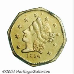 1854 50C Liberty Octagonal 50 Cents, BG-306, R.4, MS64 PCGS.