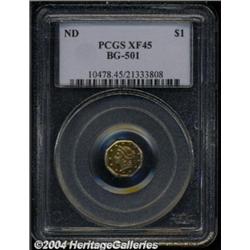 Undated $1 Liberty Octagonal 1 Dollar, BG-501, Low R.5, XF45 PCGS.