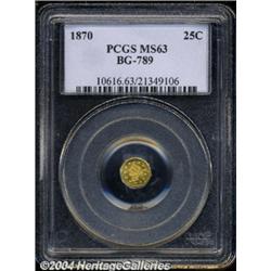 1870 25C Goofy Head Octagonal 25 Cents, BG-789, R.4, MS63 PCGS.