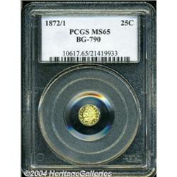 1872/1 25C Indian Octagonal 25 Cents, BG-790, R.3, MS65 PCGS.