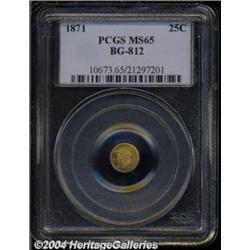 1871 25C Liberty Round 25 Cents, BG-812, Low R.5, MS65 PCGS.