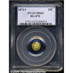 1872/1 25C Indian Round 25 Cents, BG-870, R.3, MS63 PCGS.