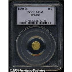 1880/76 25C Indian Round 25 Cents, BG-885, R.3, MS62 PCGS.