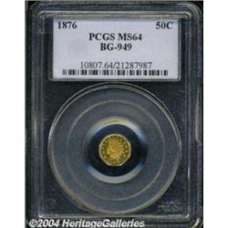 1876 50C Indian Octagonal 50 Cents, BG-949, R.4, MS64 PCGS.