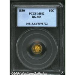 1880 50C Indian Octagonal 50 Cents, BG-955, R.6, MS62 PCGS.