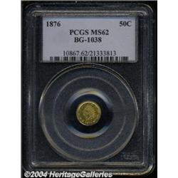 1876 50C Indian Round 50 Cents, BG-1038, R.4, MS62 PCGS.