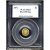 Image 1 : 1871 $1 Liberty Octagonal 1 Dollar, BG-1109, Low R.4, MS63 PCGS.