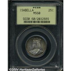 1893 25C Isabella Quarter MS60 PCGS.