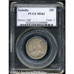 1893 25C Isabella Quarter MS63 PCGS.