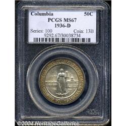 1936-D 50C Columbia MS67 PCGS.