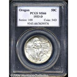 1933-D 50C Oregon MS66 PCGS.
