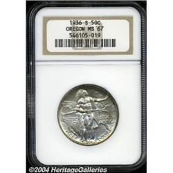 1936-S 50C Oregon MS67 NGC.