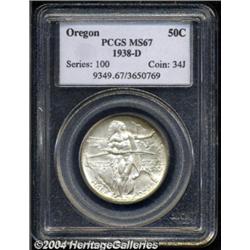 1938-D 50C Oregon MS67 PCGS.