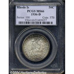 1936-D 50C Rhode Island MS66 PCGS.