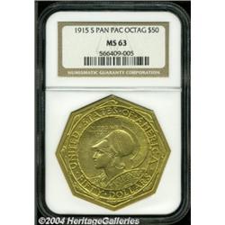 1915-S $50 Panama-Pacific 50 Dollar Octagonal MS63 NGC.
