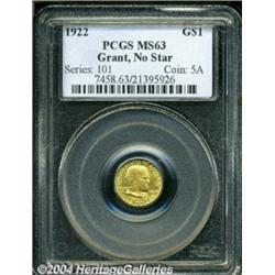 1922 G$1 Grant no Star MS63 PCGS.