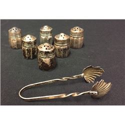 Sterling Tongs, Salt And Pepper Shakers