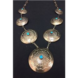 Vintage Sterling Concho Necklace