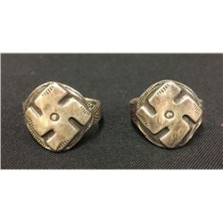 Pair of Retro Style Whirling Logs Rings