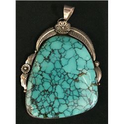 Large Turquoise and Sterling Pendant