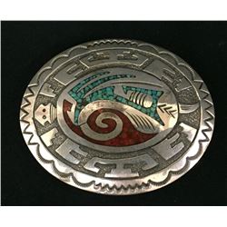 Vintage Navajo Inlay Belt Buckle