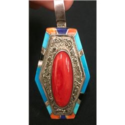 Nice Inlay Navajo Pendant
