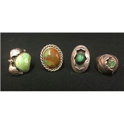 Group of 4 Vintage Navajo Rings