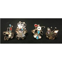Group of 4 Vintage Zuni Rings