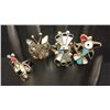Image 7 : Group of 4 Vintage Zuni Rings