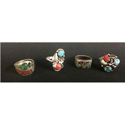 Group of 4 Vintage Navajo Rings