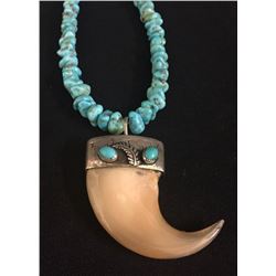 Vintage Bear Claw, Turquoise Necklace