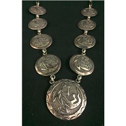Concho Style Sterling Necklace