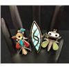 Image 4 : Group of 3 Zuni Inlay Rings