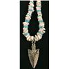 Image 1 : Shell and Turquoise Necklace - Arrowhead Pendant
