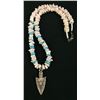 Image 3 : Shell and Turquoise Necklace - Arrowhead Pendant