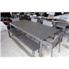 Image 2 : LARGE ALUMINUM PATIO TABLE WITH 4 CHAIRS AND BENCH