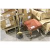 Image 1 : ANTIQUE STOOL AND BRASS COMPANION SET