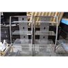Image 1 : PAIR OF GLASS AND METAL SHELVING UNITS
