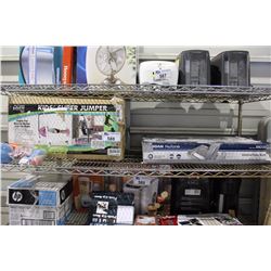 SHELF LOT OF SMALL APPLIANCES