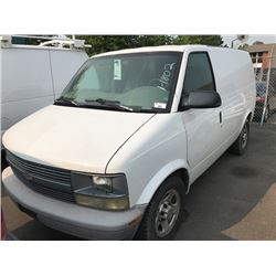 2005 CHEVROLET ASTRO VAN, WHITE, GAS, AUTOMATIC, VIN #1GCDM19X95B125280, 222,615KMS, RD, FRONT