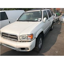1999, NISSAN PATHFINDER, LE, WHITE, GAS, 3.3L, AUTOMATIC, VIN#JN8AR07Y3XW382865, TMU, **MUST TOW